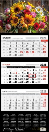 Kalendarz 2026 trójdzielny premium bukiet [KALENDARZ]