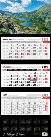 Kalendarz 2026 trójdzielny premium tatry [KALENDARZ]
