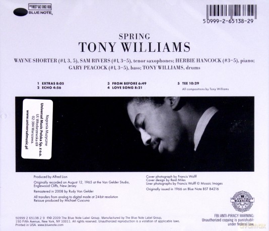 Tony Williams: Spring (RVG) [CD]
