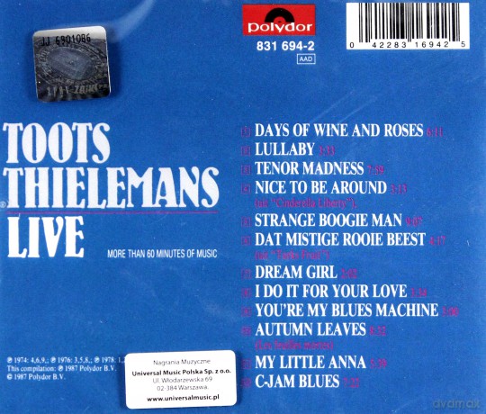 Toots Thielemans: Live [CD]