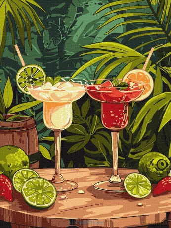 Malowanie po numerach - Egzotyczne drink 30x40cm