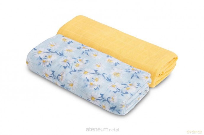 Pielucha bambusowa 2-pak mięta+żółty 120x120cm [KSIĄŻKA]