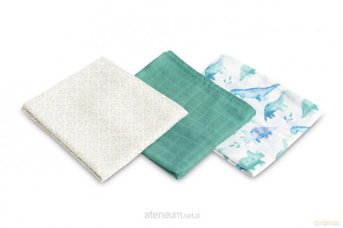 Pielucha bambusowa 3-pak dino green 70x80cm [KSIĄŻKA]