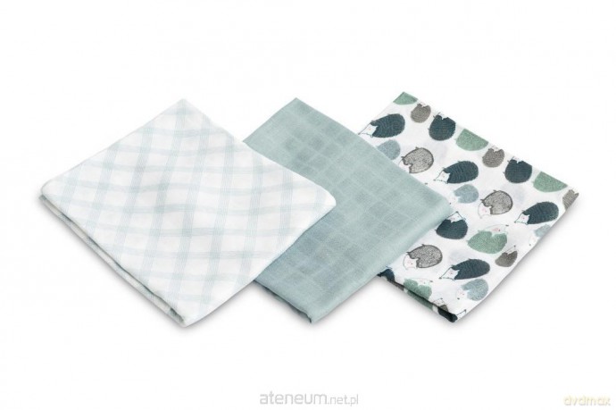 Pielucha bambusowa 3-pak jeżyk blue 70x80cm [KSIĄŻKA]