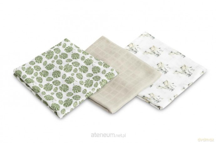 Pielucha bambusowa 3-pak słonik grey 70x80cm [KSIĄŻKA]