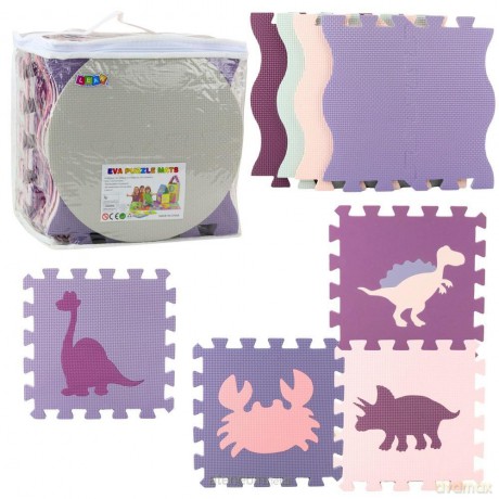 Puzzle mata edukacyjna Pianka EVA róż-fiolet 25szt [PUZZLE]