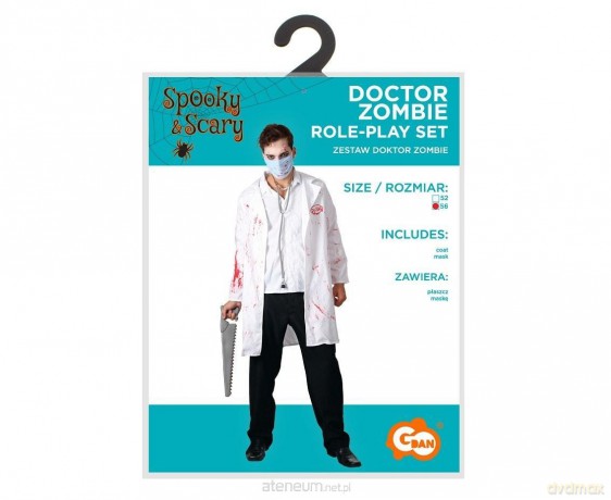 Strój dla dorosłych Doktor Zombie rozm. 56