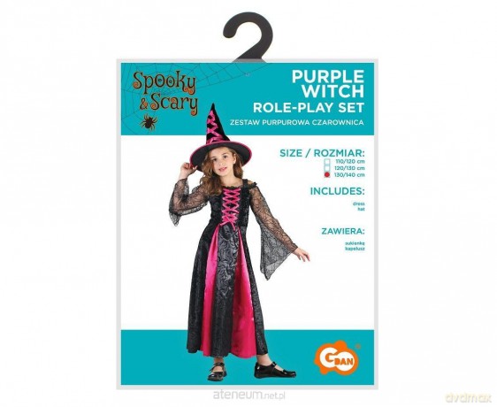 Strój dla dzieci Purpurowa Czarownica rozm.130/140