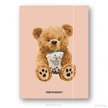 Teczka A4+ z gumką Teddies&Miś Boba Tea