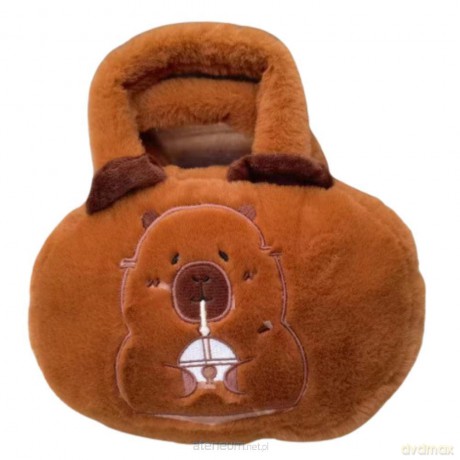 Torba pluszowa Kapibara z kubkiem brązowy 20cm