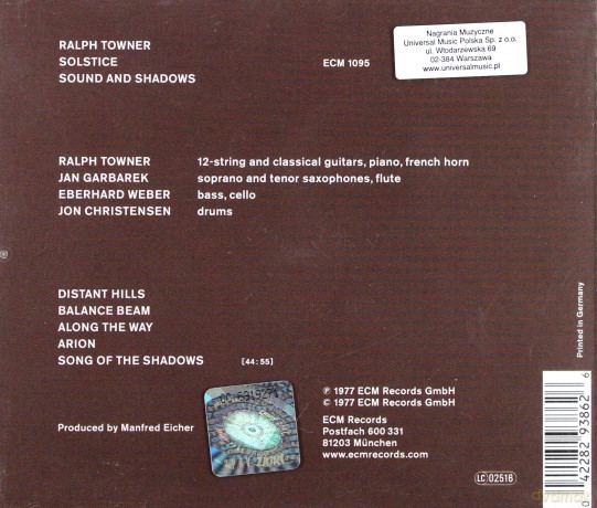 Towner: Sound And Shadows [CD]