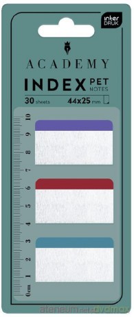 Zakładki indeksujące z linijką Pet 44x25mm 30szt