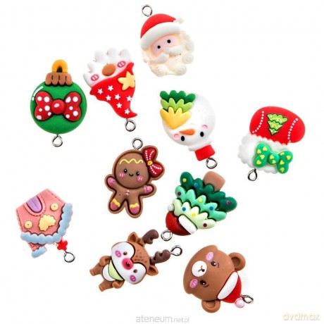 Zawieszki polimerowe 3D - Christmas goodies 10szt