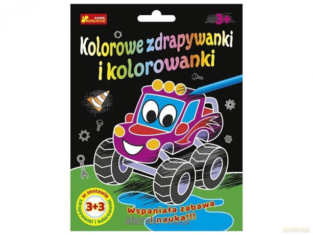 Zdrapywanki&kolorowanki Autka i dinuś 3+3