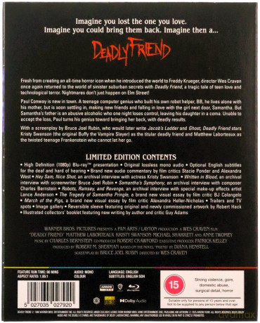 Deadly Friend (Przyjaźń na śmierć i życie) [Blu-Ray]