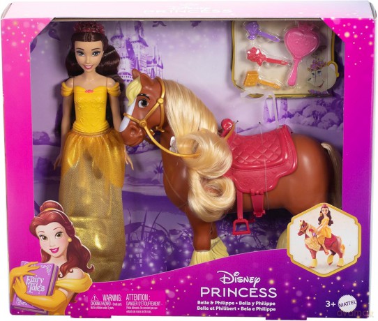 Disney Lalka Księżniczka Bella z koniem Phillippe