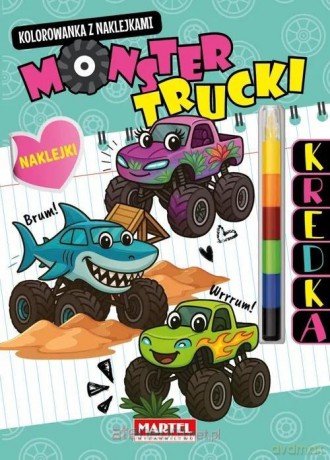 Kolorowanka z kredką Monster Trucki [KSIĄŻKA]