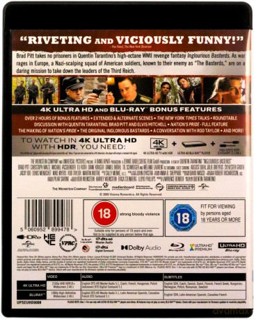 Bękarty wojny (Inglourious Basterds) [Blu-Ray 4K]+[Blu-Ray]