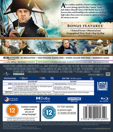 Pan i władca: Na krańcu świata (Master And Commander: The Far Side Of The World) [Blu-Ray 4K]+[Blu-Ray]