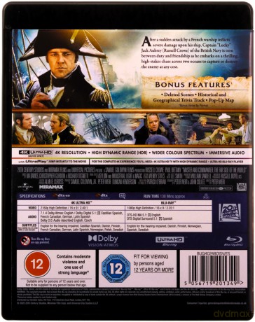 Pan i władca: Na krańcu świata (Master And Commander: The Far Side Of The World) [Blu-Ray 4K]+[Blu-Ray]