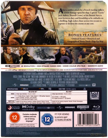 Pan i władca: Na krańcu świata (Master And Commander - The Far Side Of The World) (steelbook) [Blu-Ray 4K]+[Blu-Ray]