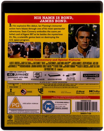 007 James Bond Dr No [Blu-Ray 4K]