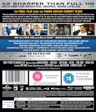 Monty Pythons - The Meaning Of Life (Sens życia według Monty Pythona) [Blu-Ray 4K]+[Blu-Ray]