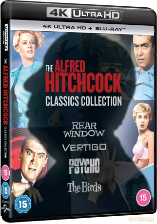 Alfred Hitchcock: Okno Na Podwórze/ Zawrót Głowy/ Psychoza/ Ptaki (Rear Window / Vertigo / Psycho / The Birds) [4xBlu-Ray 4K]+[4xBlu-Ray]