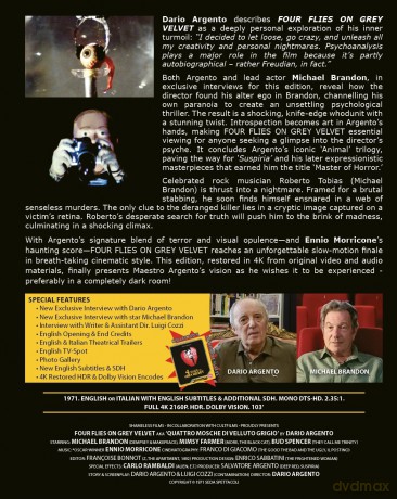 Four Flies On Grey Velvet Limited (Cztery muchy na szarym aksamicie) Collectors Edition [Blu-Ray 4K]