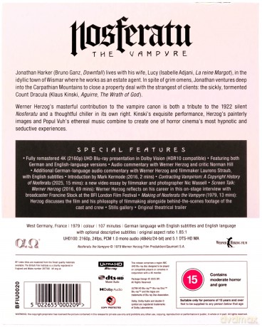 Nosferatu The Vampyre (Nosferatu - wampir) [Blu-Ray 4K]