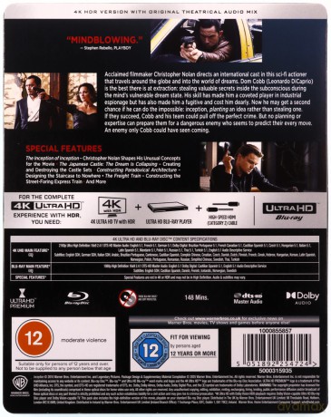Incepcja (Limited) (steelbook) [Blu-Ray 4K]+[Blu-Ray]