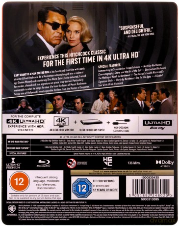 Alfred Hitchcock - North By Northwest (Północ - północny zachód) (steelbook) [Blu-Ray 4K]+[Blu-Ray]
