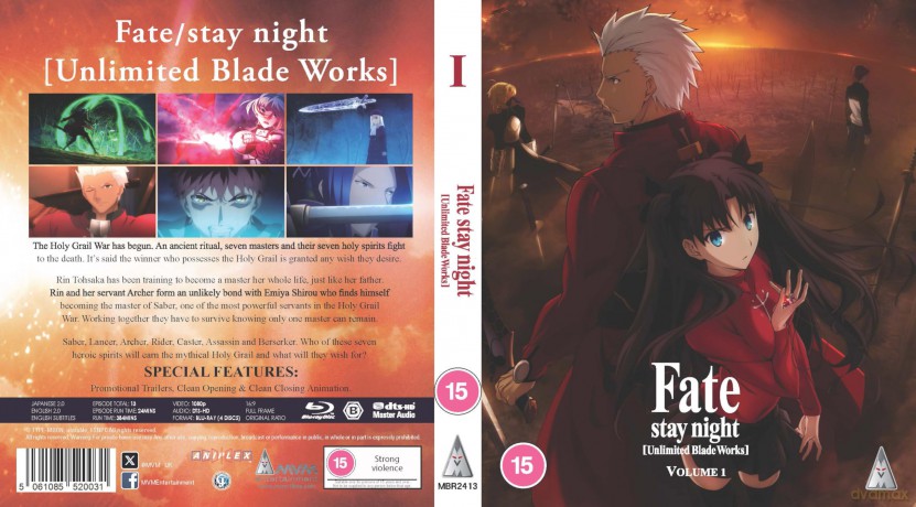Fate Stay Night: Unlimited Bladeworks Volume 1 [4xBlu-Ray]