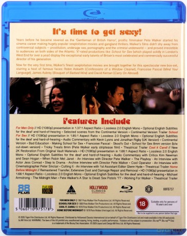 The Pete Walker Sexploitation Collection (For Men Only/ School For Sex/ Cool it Carol!/ Home Before Midnight) [4xBlu-Ray]