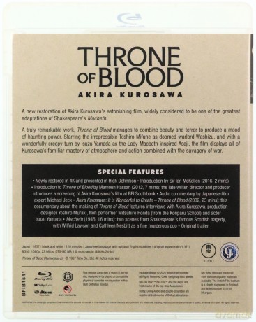 Throne Of Blood (Tron we krwi) [Blu-Ray]