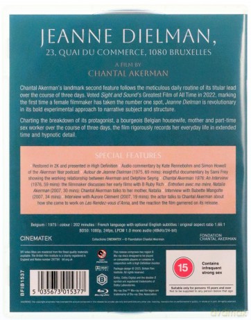 Jeanne Dielman 23 Quai Du Commerce 1080 Bruxelles [Blu-Ray]