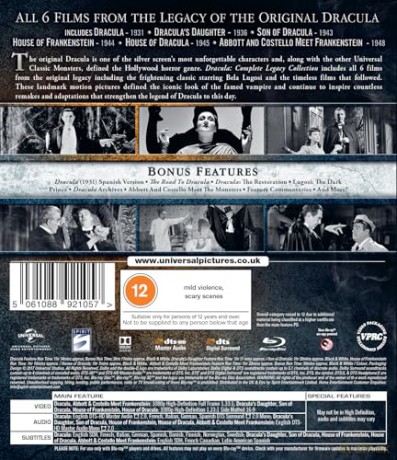 Dracula: The Complete Collection (Dracula/ Dracula's Daughter/ Son of Dracula/ House of Frankenstein/ House of Dracula/Abbott and Costello Meet Frankenstein) [4xBlu-Ray]