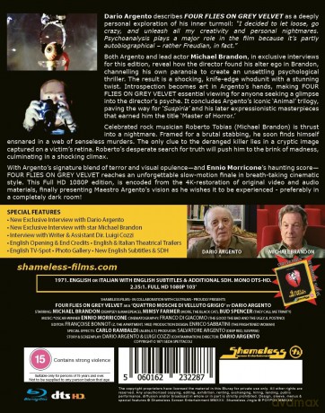 Four Flies On Grey Velvet (Cztery muchy na szarym aksamicie) [Blu-Ray]