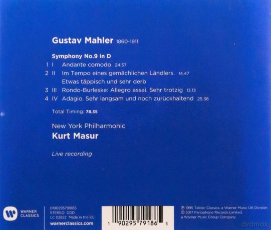Mahler: Symphony No 9 [CD]