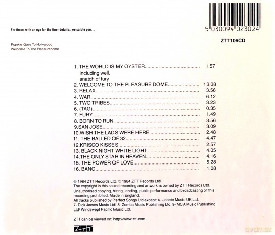 Frankie Goes To Hollywood: Welcome To The Pleasuredome [CD]