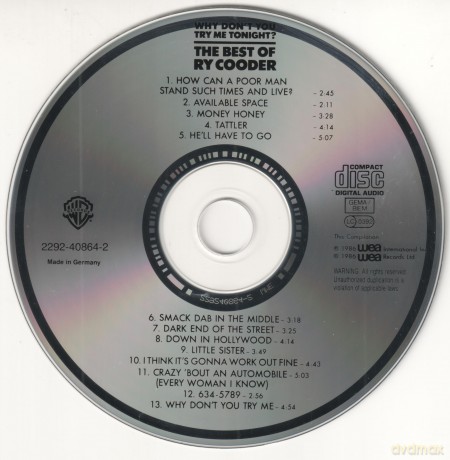Ry Cooder: Why Dont You Try Me Tonight The Best Of [CD]