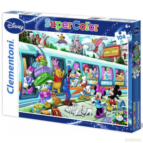 CLEMENTONI 104 el. Disney Pociąg [PUZZLE]