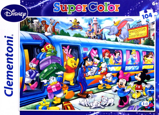 CLEMENTONI 104 el. Disney Pociąg [PUZZLE]