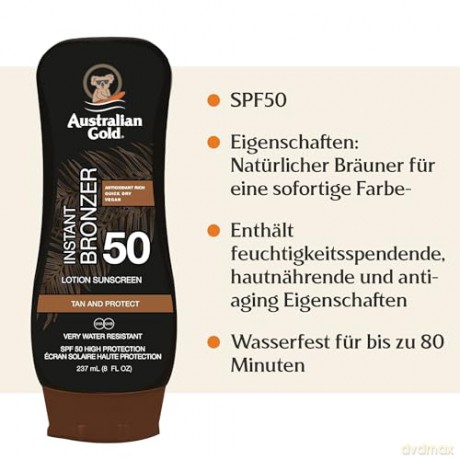 Australian Gold Instant Bronzer Lotion SPF 50 237ml