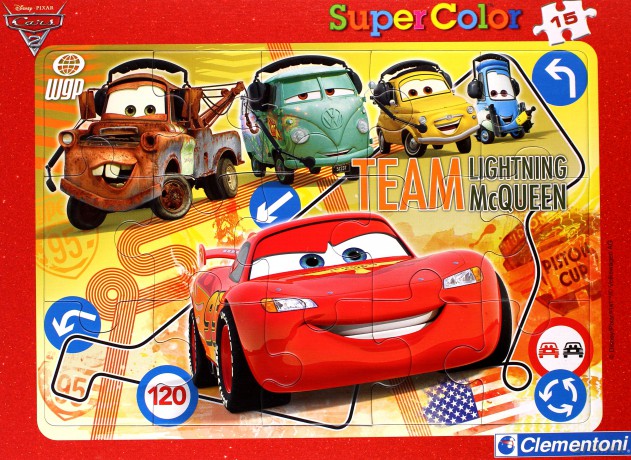 Clementoni 15 El. Ramkowe Cars 2 (Auta 2) Disney [PUZZLE]