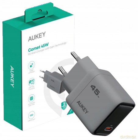 Aukey 45W single C port dark grey EU
