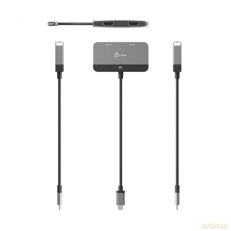 J5 8K Usb-C To Dual Hdmi Display Adapter