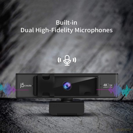 J5 Usb 4K Ultra Hd Webcam 5X Digital Zoom Rc