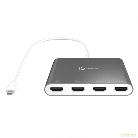 J5 Usb-C To 4 Port Hdmi Multi Monitor Adapter
