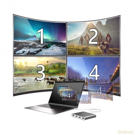 J5 Usb-C To 4 Port Hdmi Multi Monitor Adapter